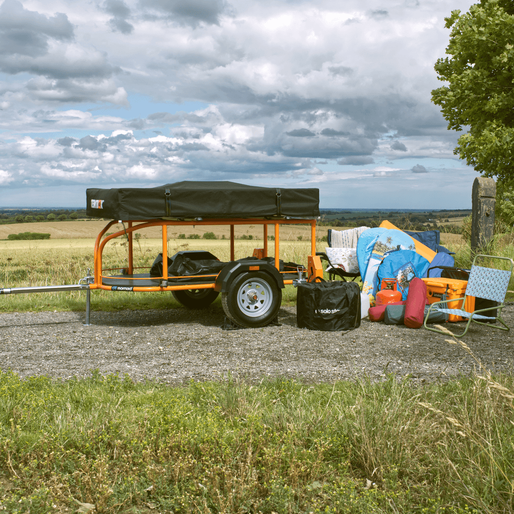 Nomad trailer being packed for a trip