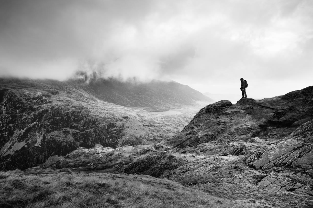 Buffalo Systems outdoor clothing in use on a mountain trail